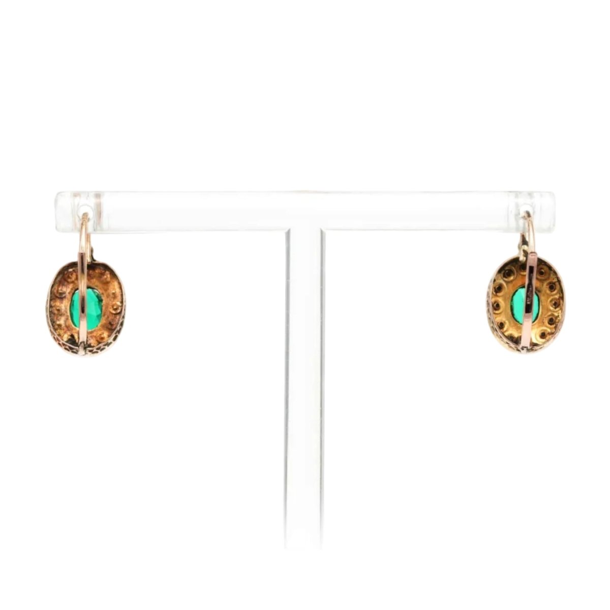 Boucles d'oreilles Dormeuses en or jaune, perles et cristal - Castafiore