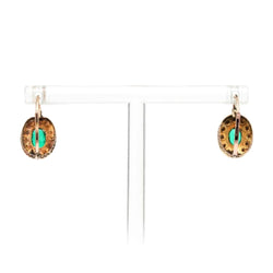 Boucles d'oreilles Dormeuses en or jaune, perles et cristal - Castafiore
