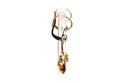 Boucles d'oreilles Dormeuses en or jaune, rubis et perles - Castafiore