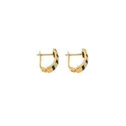 Boucles d’oreilles Dormeuses en or jaune, saphirs et diamants - Castafiore