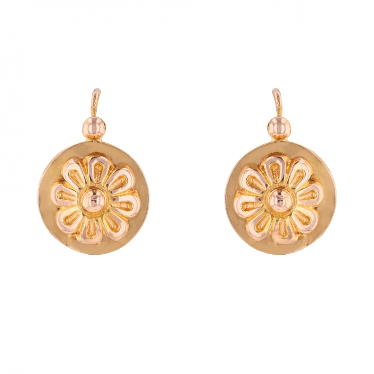 Boucles d'oreilles Dormeuses en or rose - Castafiore