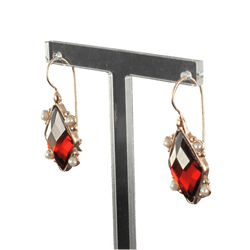 Boucles d'oreilles Dormeuses en or rose, argent et perles - Castafiore
