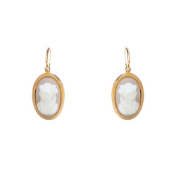 Boucles d'oreilles Dormeuses en or rose et agate - Castafiore