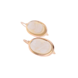 Boucles d'oreilles Dormeuses en or rose et agate - Castafiore
