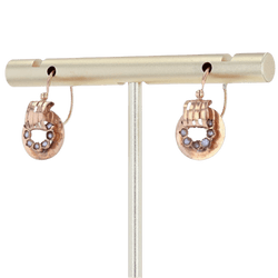 Boucles d'oreilles Dormeuses en or rose et perles - Castafiore