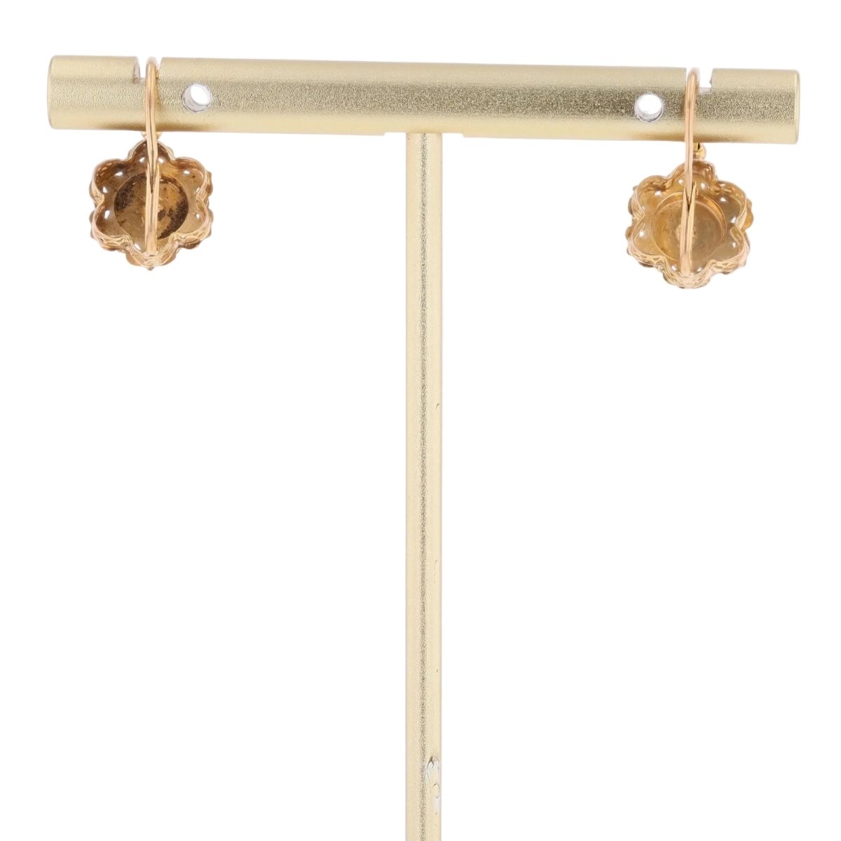 Boucles d'oreilles Dormeuses en or rose et perles - Castafiore