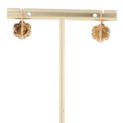Boucles d'oreilles Dormeuses en or rose et perles - Castafiore