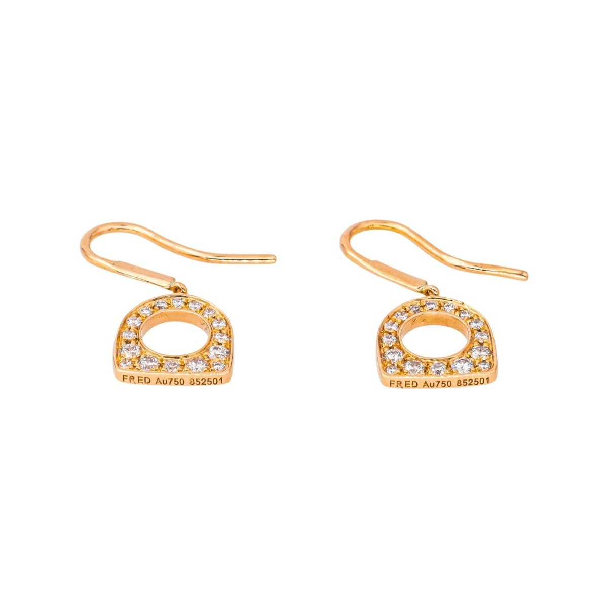 Boucles d'oreilles Dormeuses FRED "Success" en or rose et diamants - Castafiore