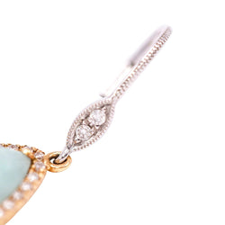 Boucles d'oreilles Dormeuses MEIRAT en or jaune, or blanc, amazonites et diamants - Castafiore