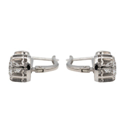Boucles d'oreilles Dormeuses Or blanc Diamant - Castafiore