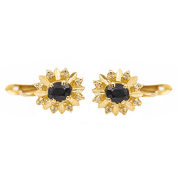 Boucles d'oreilles Dormeuses Or jaune Saphir - Castafiore