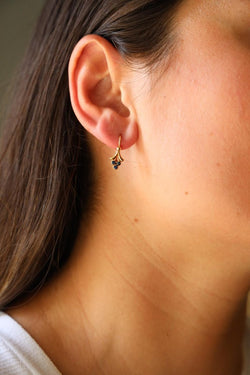 Boucles d'oreilles Dormeuses or jaune Saphir - Castafiore