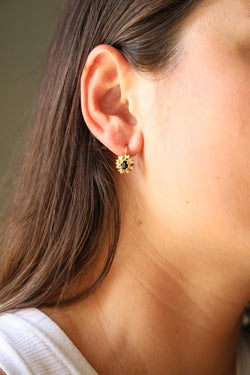 Boucles d'oreilles Dormeuses Or jaune Saphir - Castafiore