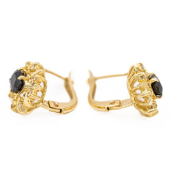 Boucles d'oreilles Dormeuses Or jaune Saphir - Castafiore