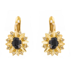 Boucles d'oreilles Dormeuses Or jaune Saphir - Castafiore