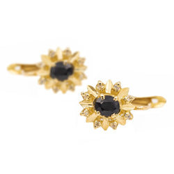 Boucles d'oreilles Dormeuses Or jaune Saphir - Castafiore