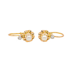 Boucles d'oreilles Dormeuses Or rose Perle - Castafiore