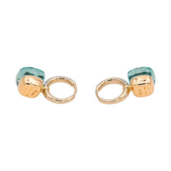 Boucles d'oreilles Dormeuses POMELLATO "Nudo" en or rose, or blanc, topazes et diamants - Castafiore