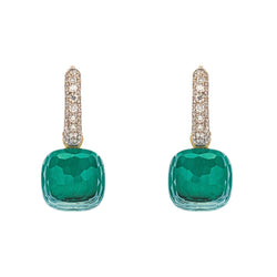Boucles d'oreilles Dormeuses POMELLATO "Nudo" en or rose, or blanc, topazes et diamants - Castafiore