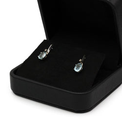 Boucles d'oreilles en or blanc, aigues - marines, et diamants - Castafiore