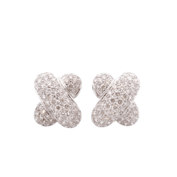 Boucles d'oreilles en or blanc et diamants - Castafiore