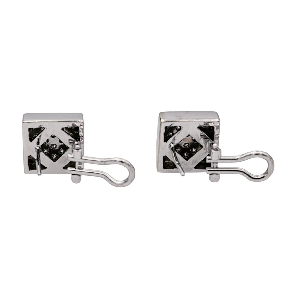 Boucles d'oreilles en or blanc et diamants - Castafiore