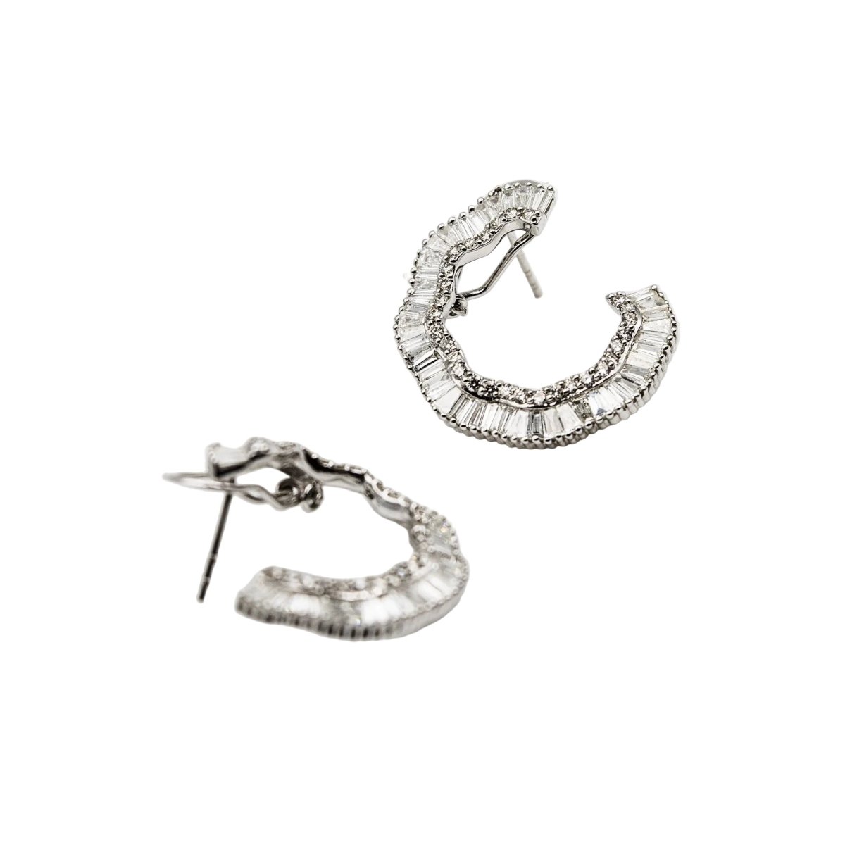Boucles d'oreilles en or blanc et diamants - Castafiore