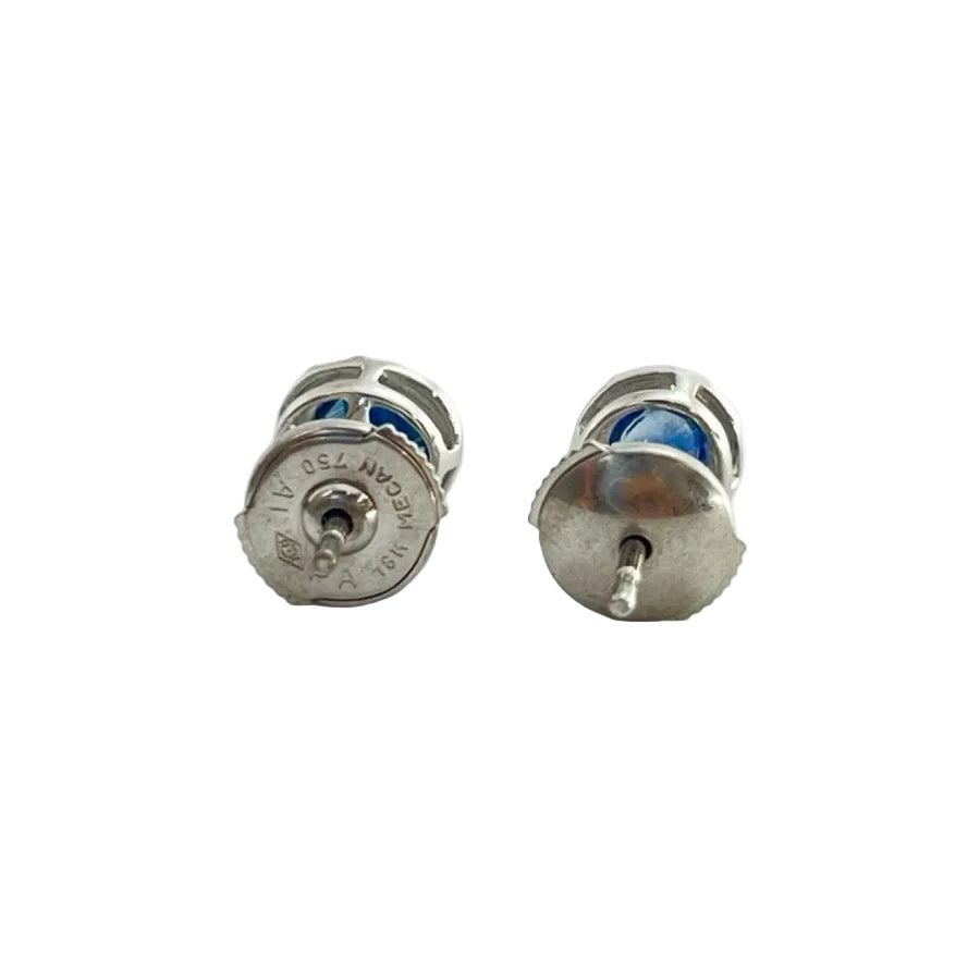 Boucles d'oreilles en or blanc et saphir - Castafiore