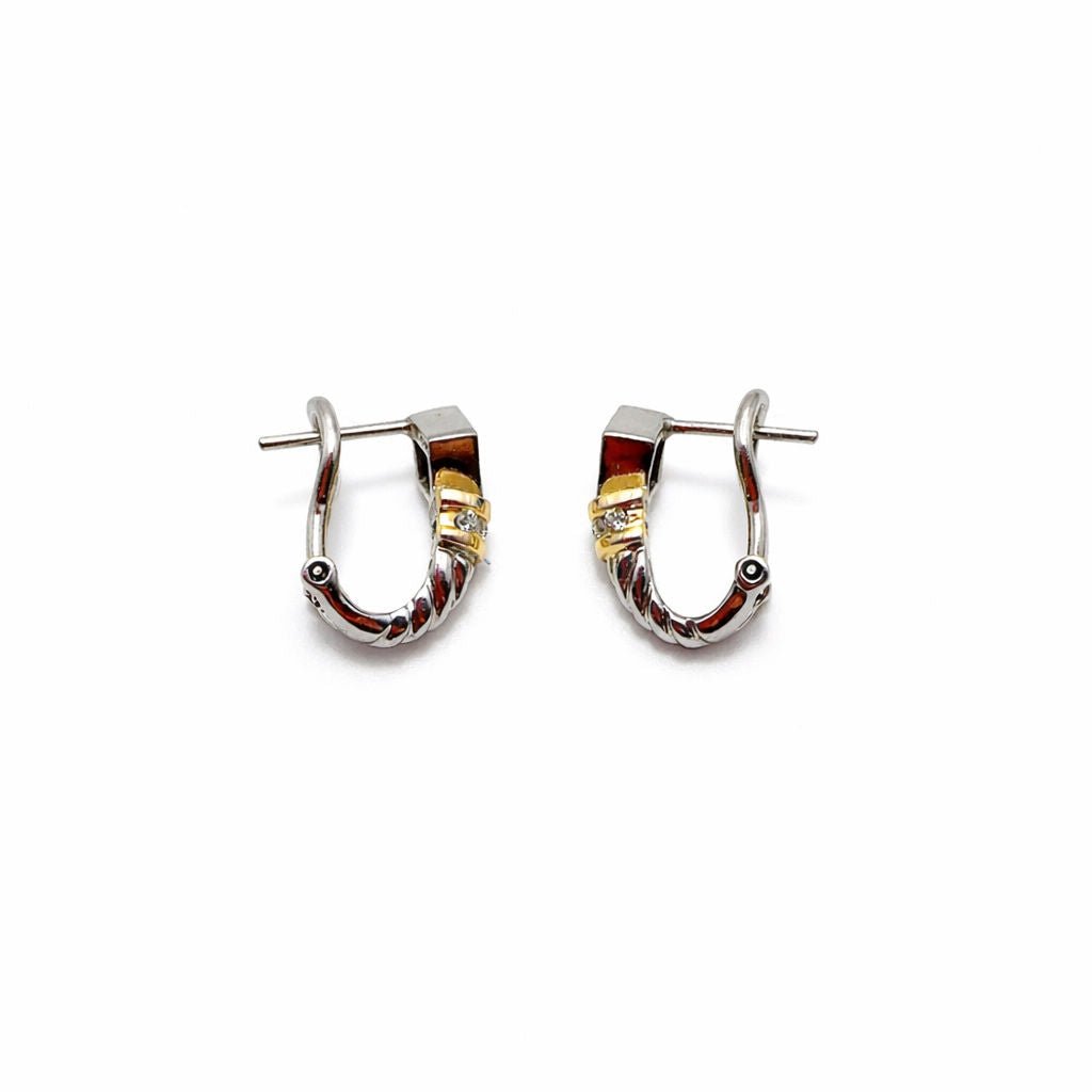 Boucles d'oreilles en or blanc, or jaune, émeraudes et diamants - Castafiore