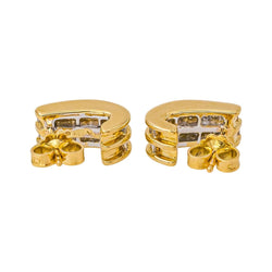 Boucles d'oreilles en or blanc, or jaune et diamants - Castafiore