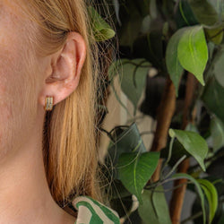 Boucles d'oreilles en or blanc, or jaune et diamants - Castafiore