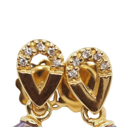 Boucles d'oreilles en or jaune, améthystes briolettes et diamants - Castafiore