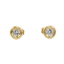 Boucles d'oreilles en or jaune & diamants - Castafiore
