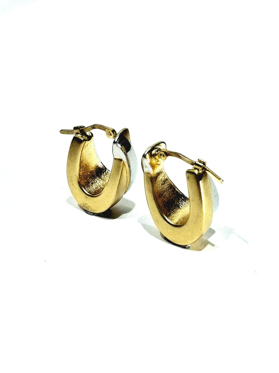 Boucles d'oreilles en or jaune et blanc - Castafiore