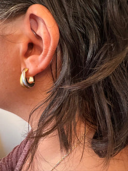 Boucles d'oreilles en or jaune et blanc - Castafiore