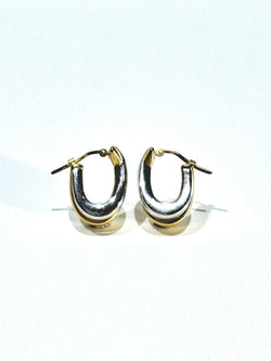 Boucles d'oreilles en or jaune et blanc - Castafiore