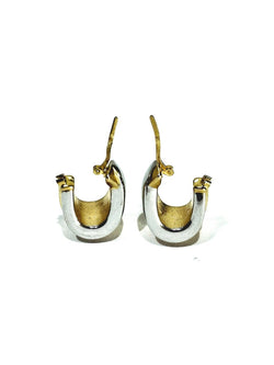 Boucles d'oreilles en or jaune et blanc - Castafiore