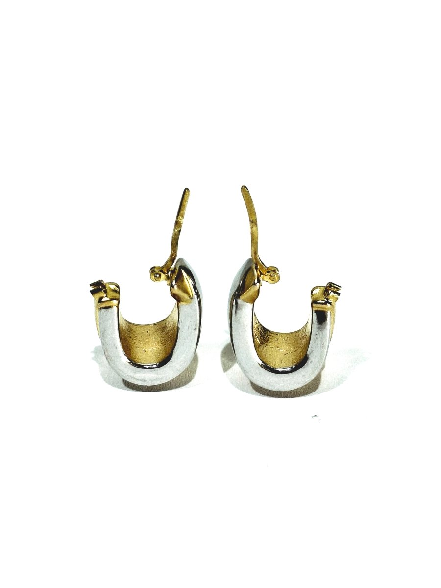 Boucles d'oreilles en or jaune et blanc - Castafiore