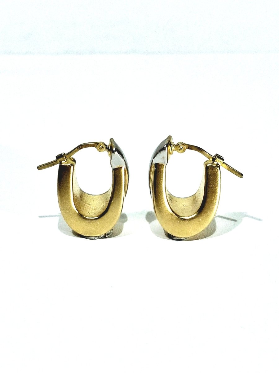 Boucles d'oreilles en or jaune et blanc - Castafiore