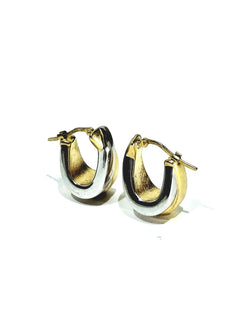 Boucles d'oreilles en or jaune et blanc - Castafiore