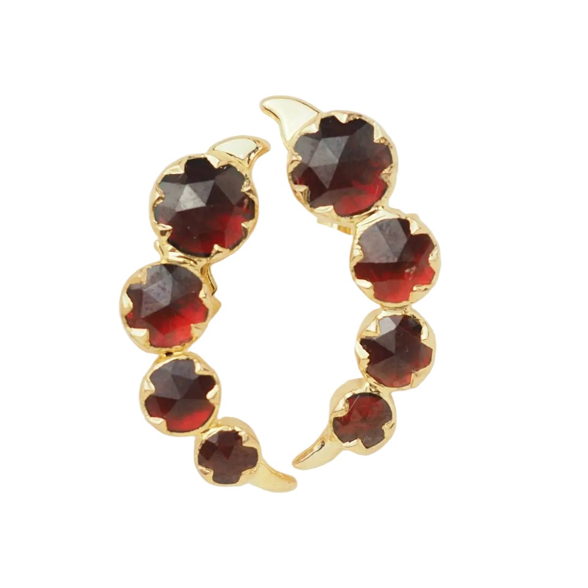 Boucles d’oreilles en or jaune et grenats - Castafiore