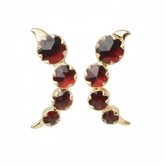 Boucles d’oreilles en or jaune et grenats - Castafiore