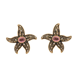 Boucles d'oreilles en or jaune, tourmalines et diamants - Castafiore