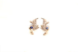 Boucles d'oreilles en platine serties de diamants et de saphirs - Castafiore