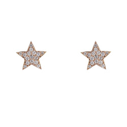 Boucles d'oreilles ÉTOILES Puces en or rose et diamants - Castafiore