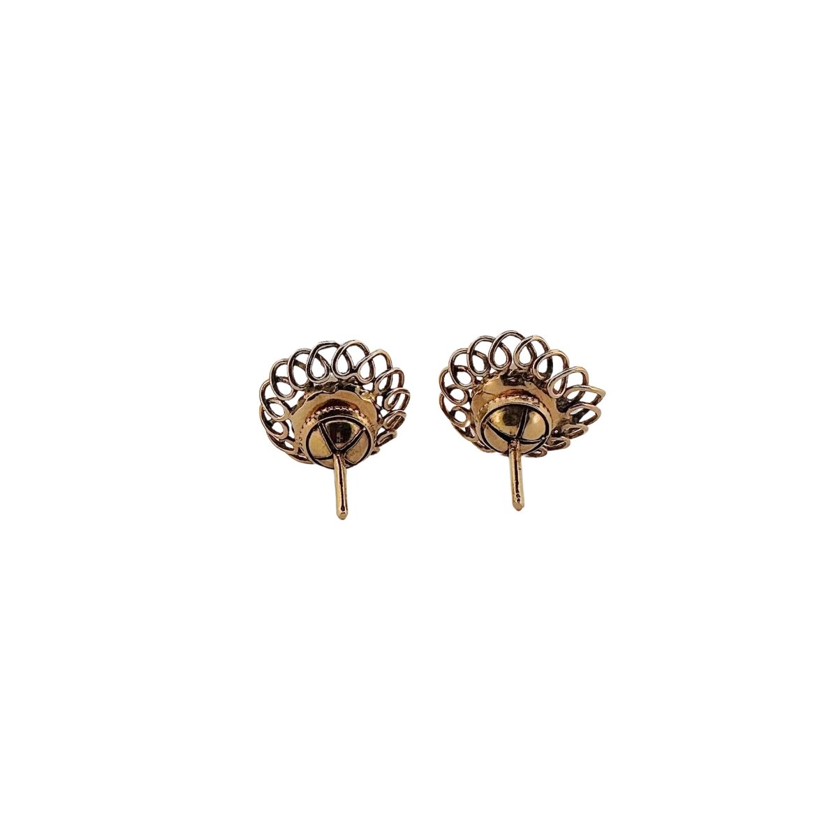 Boucles d'oreilles Fleur en or jaune et perles - Castafiore