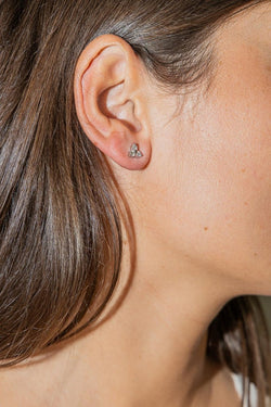 Boucles d'oreilles Fleur Or blanc Diamant - Castafiore