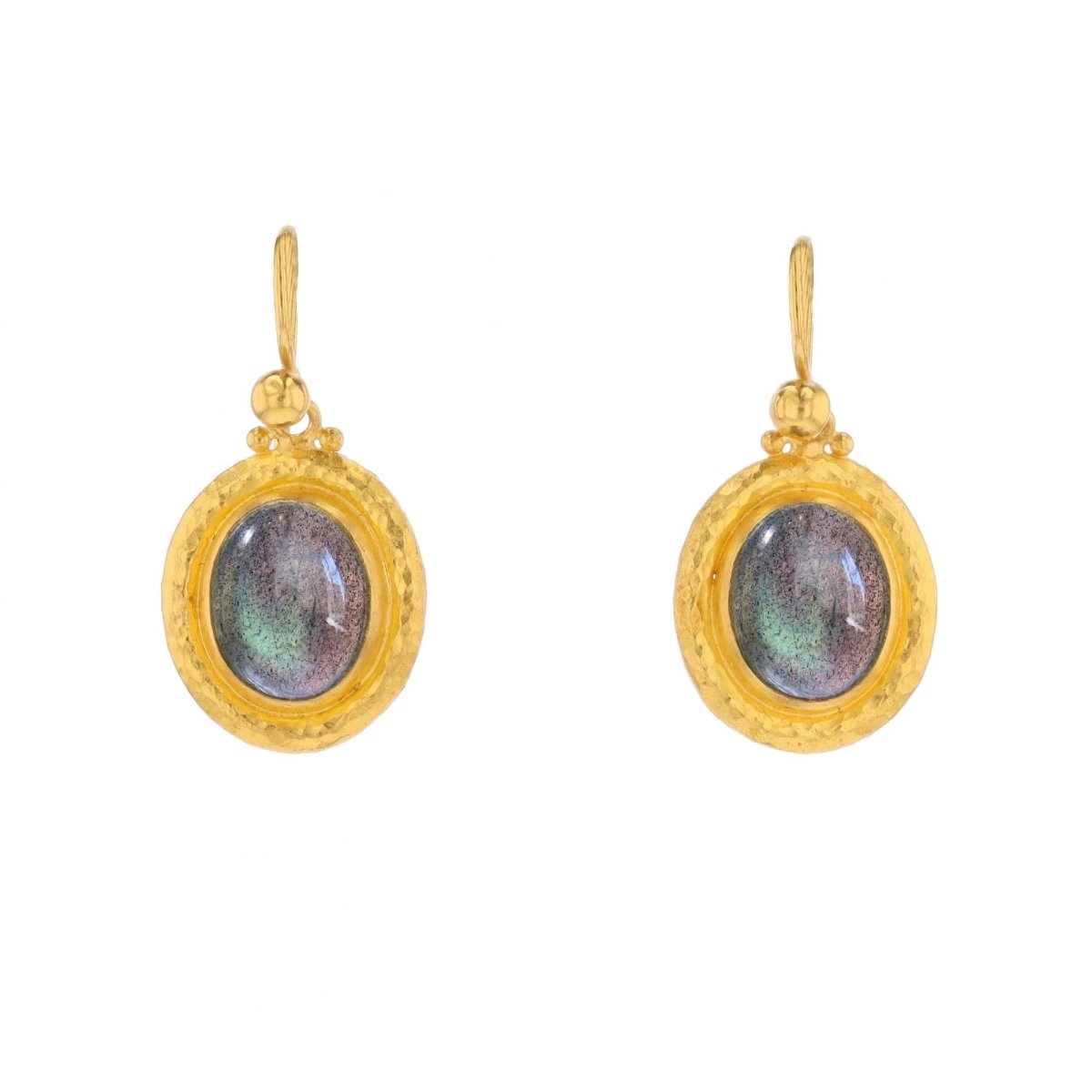 Boucles d'oreilles GURHAN en or jaune et labradorite - Castafiore