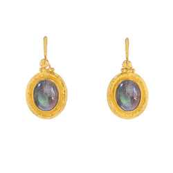 Boucles d'oreilles GURHAN en or jaune et labradorite - Castafiore