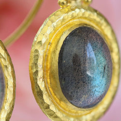 Boucles d'oreilles GURHAN en or jaune et labradorite - Castafiore